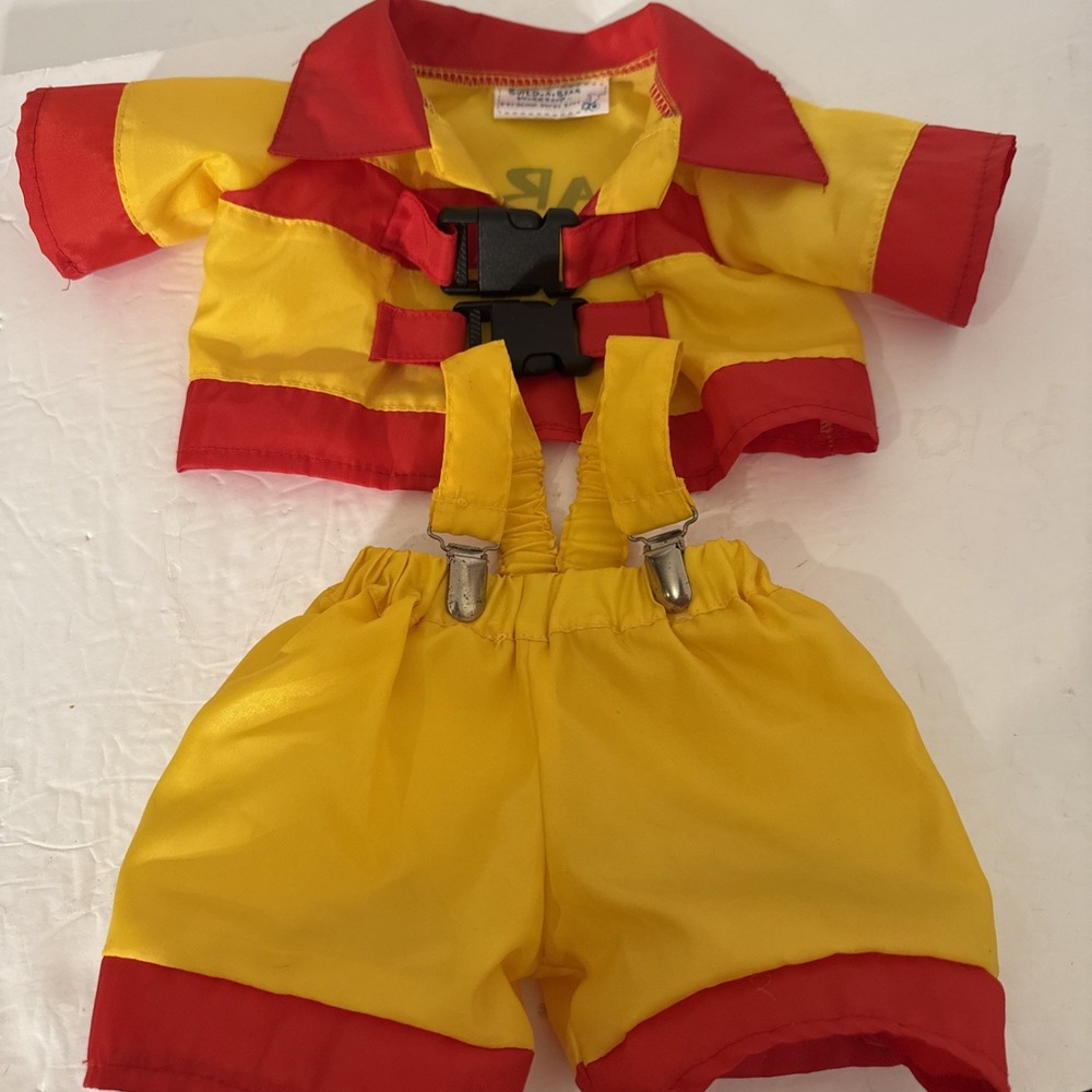 Build A Bear Yellow & Red Firefighter Outfit-BAB